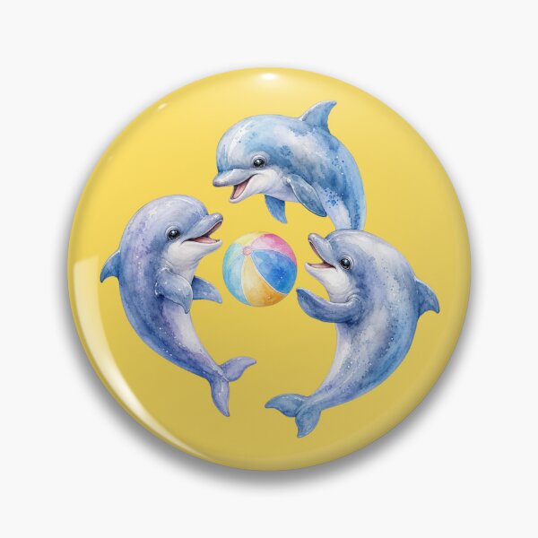 Artikelvorschau, Niedliche Delfine spielen mit einem Strandball – Aquarell-Kinderzimmerbild entworfen und verkauft von PAPIRO SIGLO XXI.