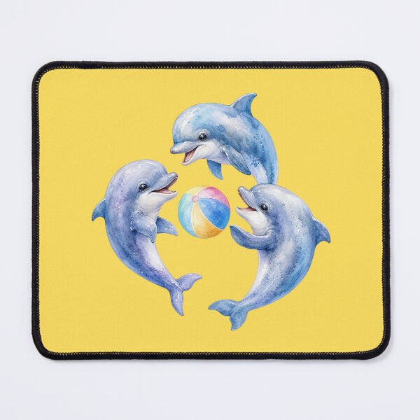 Item preview, Cute Dolphins Playing with Beach Ball - Watercolor Nursery Art designed and sold by PAPIRO SIGLO XXI.