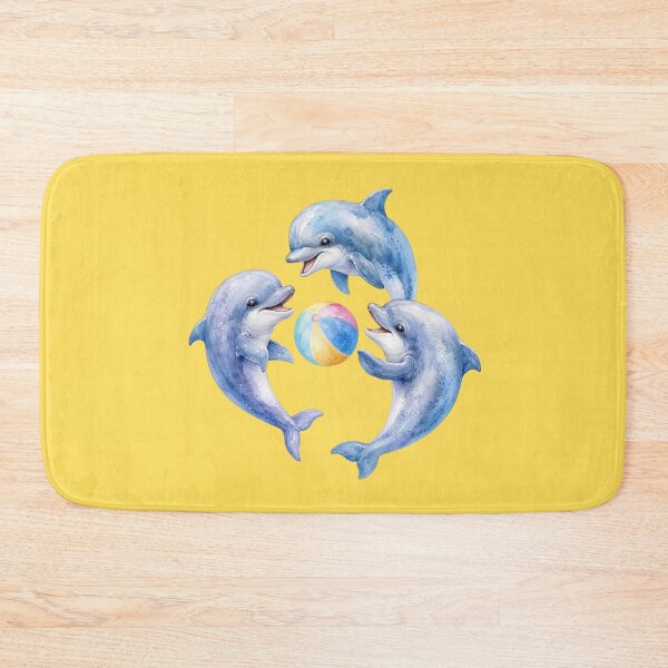 Item preview, Cute Dolphins Playing with Beach Ball - Watercolor Nursery Art designed and sold by PAPIRO SIGLO XXI.