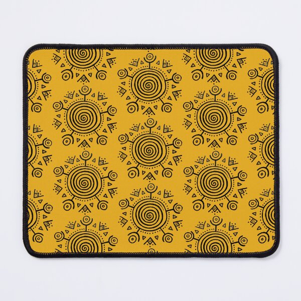 Item preview, Tribal Spiral Sun Symbol - black & yellow designed and sold by FUNKARIUM.