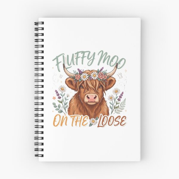 Item preview, Fluffy Moo on the Loose Floral Highland Cow Illustration designed and sold by DariaOltes.
