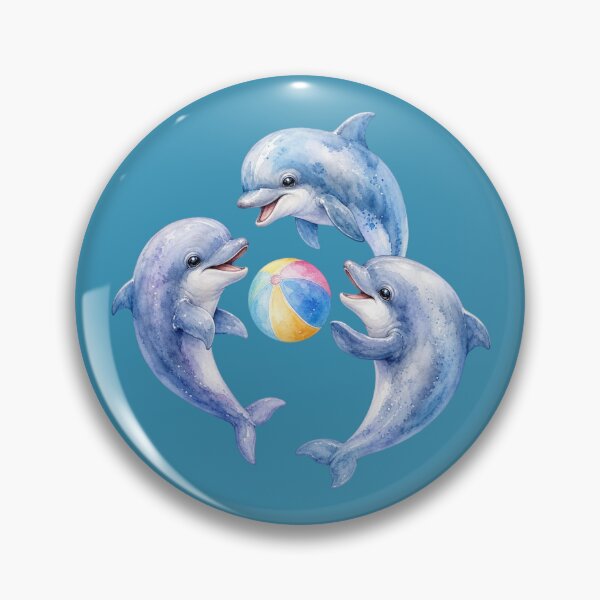 Artikelvorschau, Niedliche Delfine spielen mit einem Strandball – Aquarell-Kinderzimmerbild entworfen und verkauft von PAPIRO SIGLO XXI.