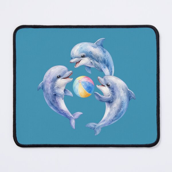 Item preview, Cute Dolphins Playing with Beach Ball - Watercolor Nursery Art designed and sold by PAPIRO SIGLO XXI.