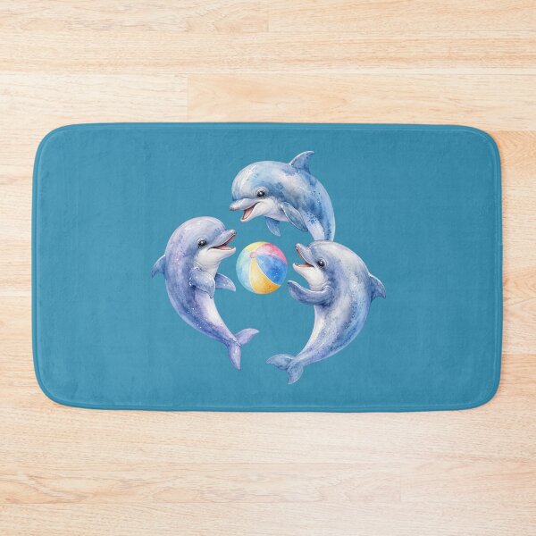 Item preview, Cute Dolphins Playing with Beach Ball - Watercolor Nursery Art designed and sold by PAPIRO SIGLO XXI.