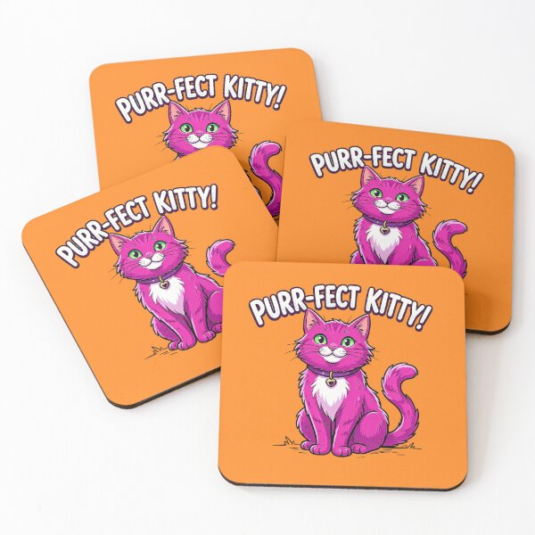 Item preview, Purr-fect Kitty Pink Cartoon Cat with Collar designed and sold by World-of-Magic.