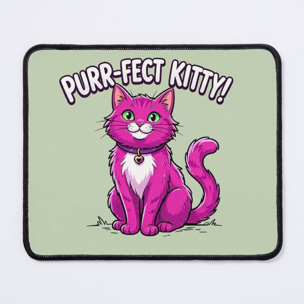 Item preview, Purr-fect Kitty Pink Cartoon Cat with Collar designed and sold by World-of-Magic.