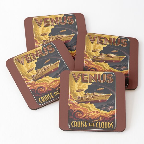 Item preview, Venus Retro NASA Travel Poster Cruise The Clouds designed and sold by RetroRewind Studio.