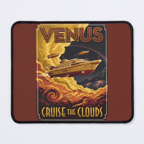 Item preview, Venus Retro NASA Travel Poster Cruise The Clouds designed and sold by RetroRewind Studio.