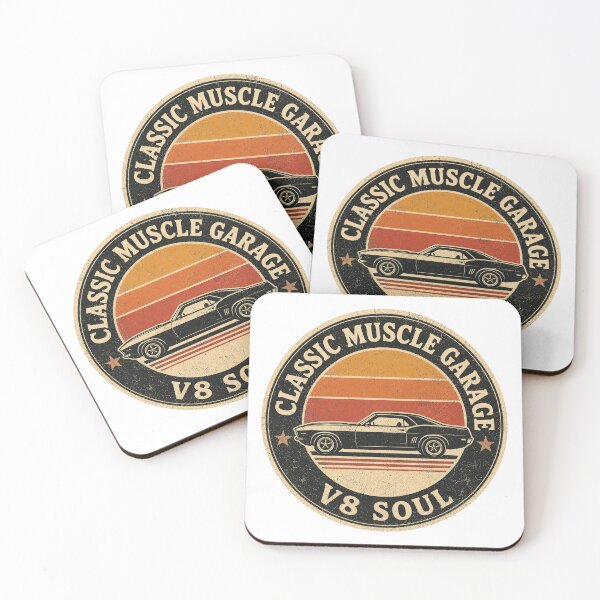 Item preview, Classic Muscle Garage ⭐ V8 Soul Retro Muscle Car Badge Gift designed and sold by UrbanPrintVibes.