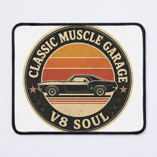 Item preview, Classic Muscle Garage ⭐ V8 Soul Retro Muscle Car Badge Gift designed and sold by UrbanPrintVibes.