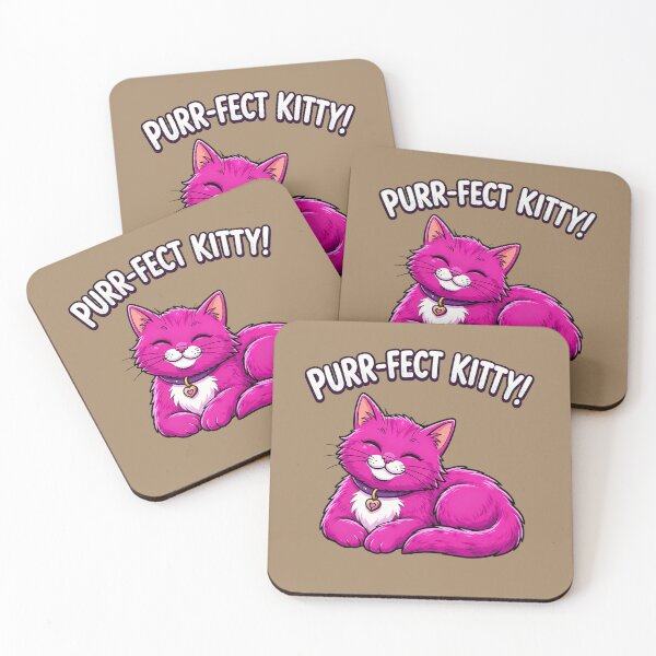 Item preview, Purr-fect Kitty Pink Cartoon Cat Sleeping Contentedly designed and sold by World-of-Magic.