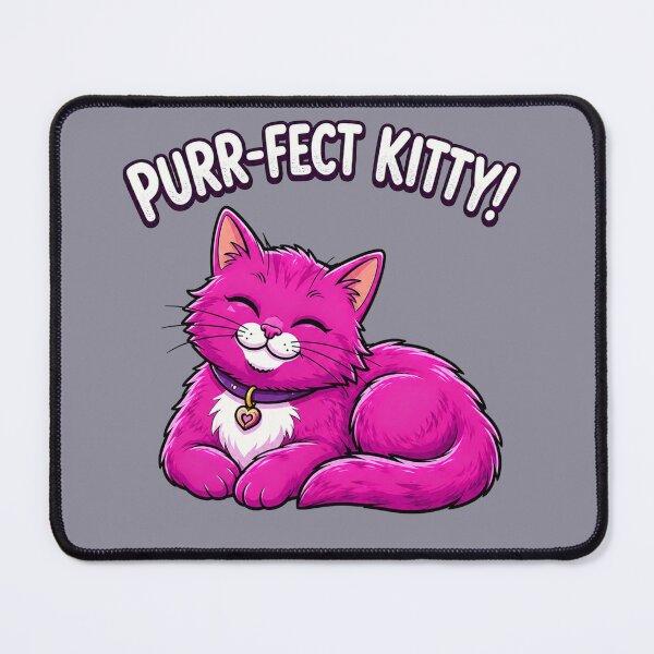 Item preview, Purr-fect Kitty Pink Cartoon Cat Sleeping Contentedly designed and sold by World-of-Magic.