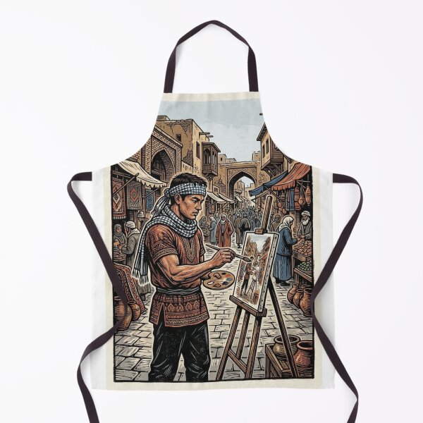 Item preview, THE SOUK PAINTER VINTAGE ILLUSTRATION OF AN ARAB MARKET WITH TRADITIONAL ARCHITECTURE designed and sold by Curiosiart.