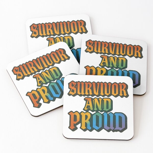 Item preview, Survivor and Proud - Retro Rainbow LGBTQ Pride designed and sold by Haus Of Sin.