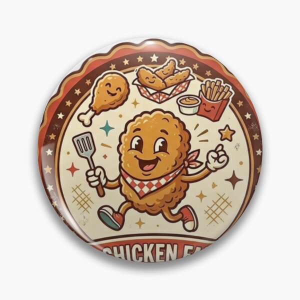 Item preview, Fried Chicken Fan Club Crunchy Juicy Retro Foodie Mascot designed and sold by Wear Sculpt.