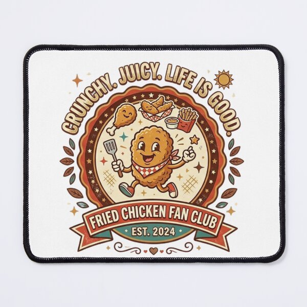 Item preview, Fried Chicken Fan Club Crunchy Juicy Retro Foodie Mascot designed and sold by Wear Sculpt.