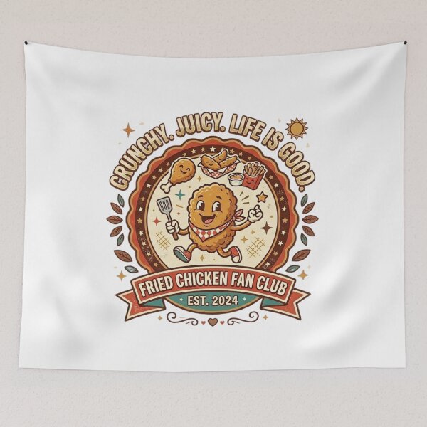 Item preview, Fried Chicken Fan Club Crunchy Juicy Retro Foodie Mascot designed and sold by Wear Sculpt.