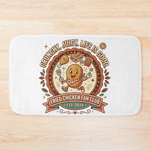 Item preview, Fried Chicken Fan Club Crunchy Juicy Retro Foodie Mascot designed and sold by Wear Sculpt.
