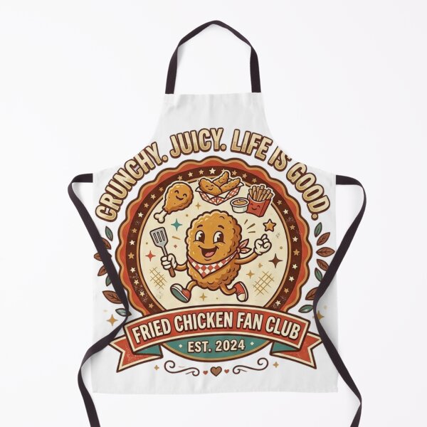 Item preview, Fried Chicken Fan Club Crunchy Juicy Retro Foodie Mascot designed and sold by Wear Sculpt.