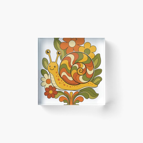 Item preview, Retro Snail - Groovy 70s Aesthetic Design designed and sold by VisualArtsOasis.
