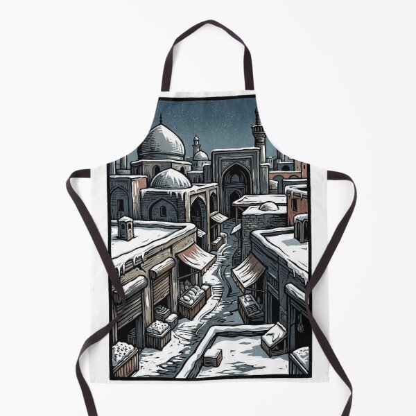 Item preview, WINTER BAZAAR IN THE OLD ARAB CITY WOODCARVED STYLE designed and sold by Curiosiart.