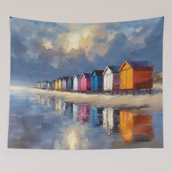 Item preview, Abstract Beach Hut Love Contemporary Modern Landscape designed and sold by davidelder.