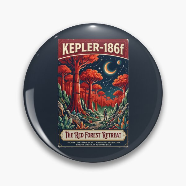 Item preview, Kepler-186f Retro NASA Travel Poster Red Forest designed and sold by RetroRewind Studio.