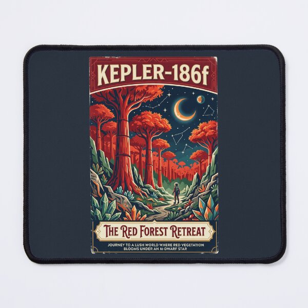 Item preview, Kepler-186f Retro NASA Travel Poster Red Forest designed and sold by RetroRewind Studio.