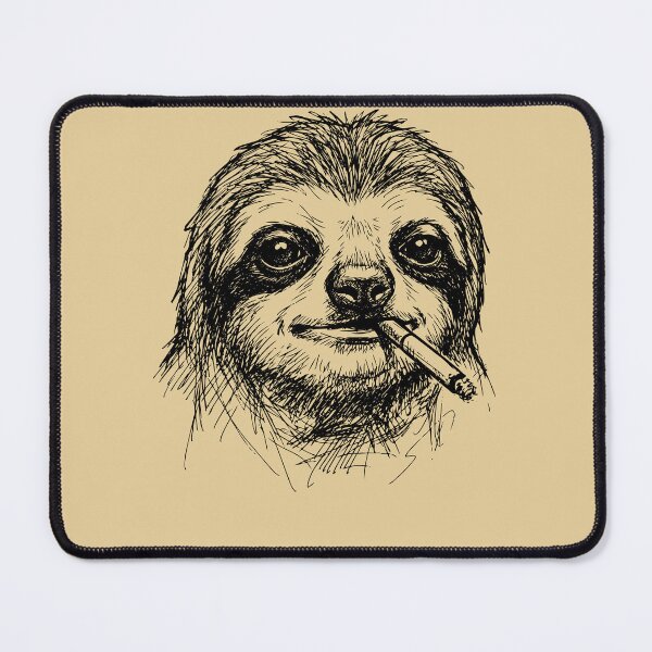 Item preview, Chill Sloth Smoking Hand Drawn Sketch Art designed and sold by d247.