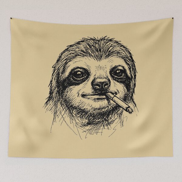 Item preview, Chill Sloth Smoking Hand Drawn Sketch Art designed and sold by d247.