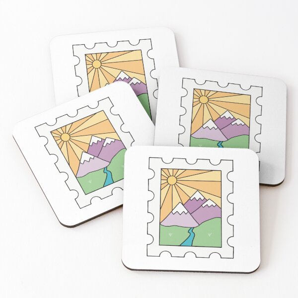 Item preview, Sunny Mountain River Stamp designed and sold by ConklinCreation.