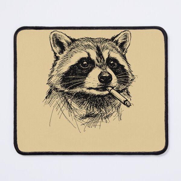 Item preview, Edgy Raccoon Smoking Cigar Sketch Art designed and sold by d247.