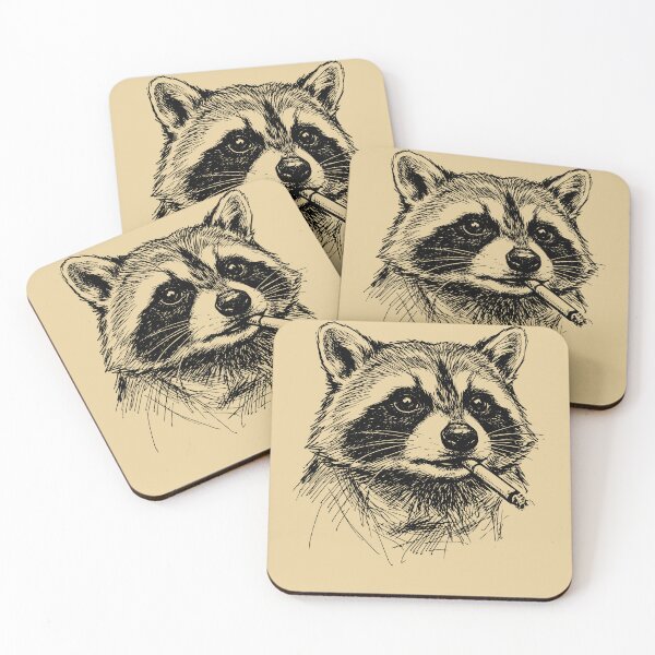Item preview, Edgy Raccoon Smoking Cigar Sketch Art designed and sold by d247.