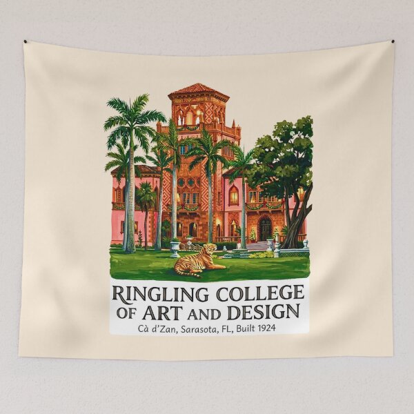 Item preview, Ringling College Ca d'Zan Mansion Gouache Art designed and sold by EvergreenPark - Tee Studio.