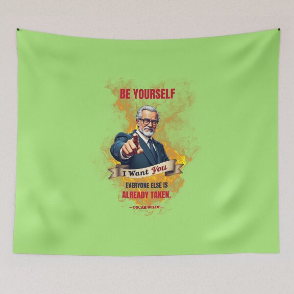 Item preview, Oscar Wilde Quote Poster - Be Yourself Everyone Else Is Taken Vintage Propaganda Style designed and sold by GoGreenlove.