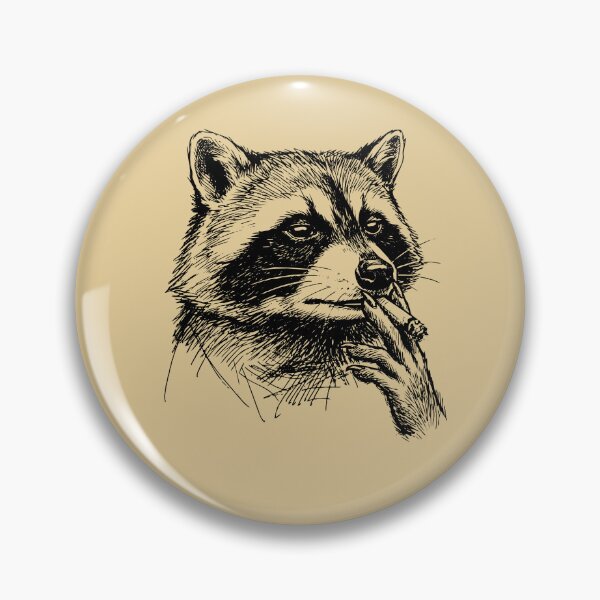 Item preview, Cool Raccoon Smoking Cigar Line Art designed and sold by d247.