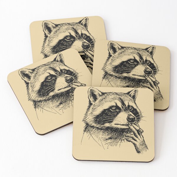 Item preview, Cool Raccoon Smoking Cigar Line Art designed and sold by d247.