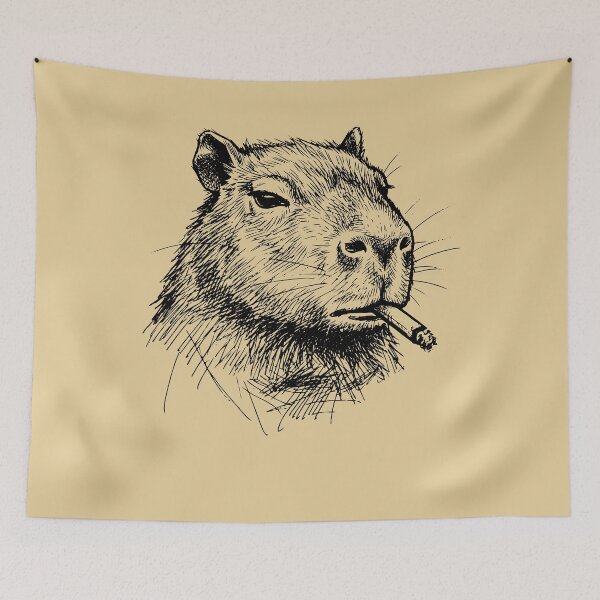 Item preview, Chill Capybara Smoking Cigar Sketch Art designed and sold by d247.