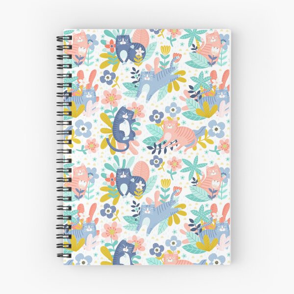 Item preview, Pastel Moggies and Floral Pattern  designed and sold by livillustration.
