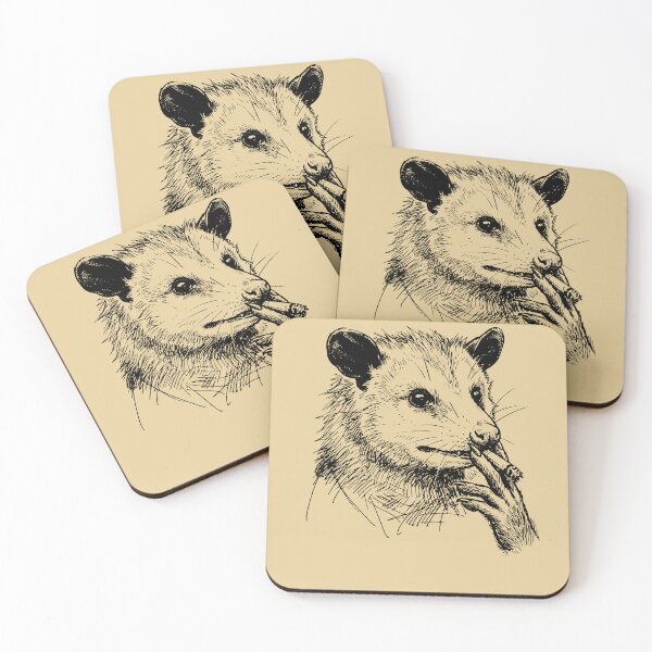 Item preview, Edgy Opossum Smoking Cigar Line Art designed and sold by d247.