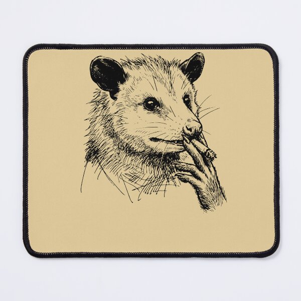 Item preview, Edgy Opossum Smoking Cigar Line Art designed and sold by d247.