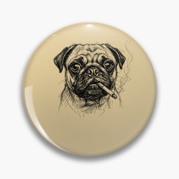 Item preview, Cool Pug Smoking Cigarette Sketch Art designed and sold by d247.