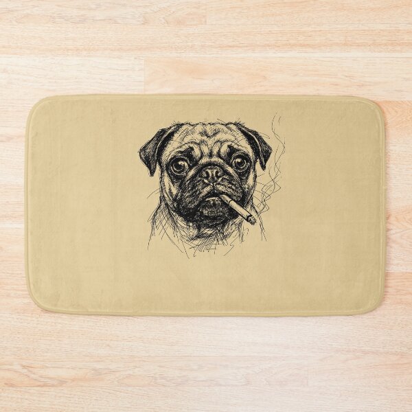 Item preview, Cool Pug Smoking Cigarette Sketch Art designed and sold by d247.