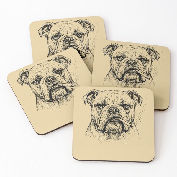 Item preview, Cool Bulldog with Cigar Sketch Art designed and sold by d247.