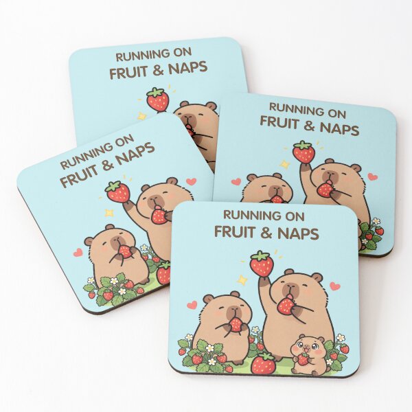 Item preview, Running on Fruit & Naps – Funny Capybara Family designed and sold by BCapybara.