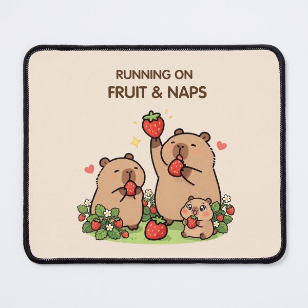 Item preview, Running on Fruit & Naps – Funny Capybara Family designed and sold by BCapybara.
