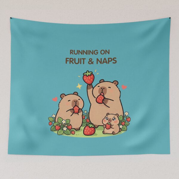 Item preview, Running on Fruit & Naps – Funny Capybara Family designed and sold by BCapybara.
