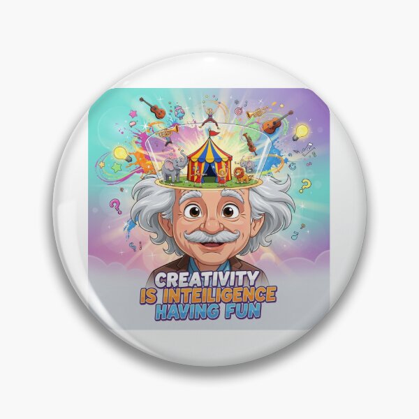 Item preview, Einstein Inspired "Creativity Is Intelligence Having Fun" Colourful Quote Design – Fun Creative Brain Art designed and sold by Donsean22.