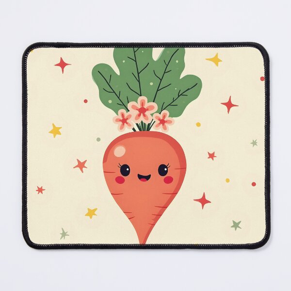 Item preview, Cute Kawaii Carrot – Smiling Vegetable Character Illustration designed and sold by EmeraldeaArt.