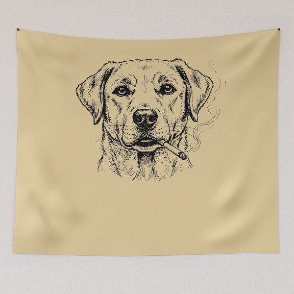 Item preview, Cool Labrador Dog Smoking Cigar Sketch Art designed and sold by d247.
